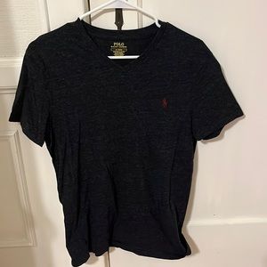 Ralph Lauren v neck, dark gray, slim fit, new, never warn, cotton